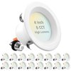 Luxrite 4" LED Recessed Can Lights 5 CCT Selectable 2700K-5000K 14W (75W Equivalent) 950LM Dimmable 16-Pack LR23794-16PK